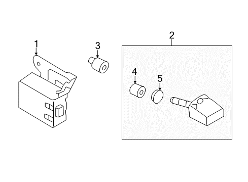 2010 Nissan Murano Tire Pressure Monitoring Antenna-Tire Pressure Diagram for 40740-1AA0A