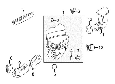 2011 BMW 528i Powertrain Control Intake Silencer Diagram for 13717604399