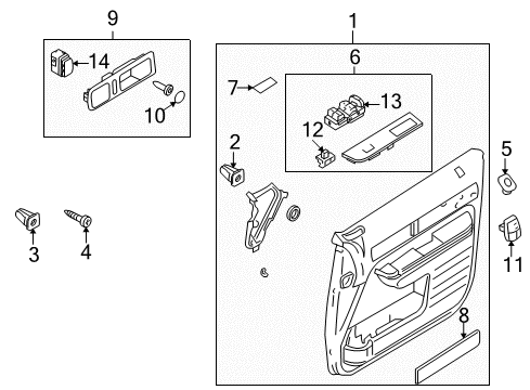 2010 Lincoln MKX Mirrors Escutcheon Cover Diagram for 8A1Z-78237W24-AA