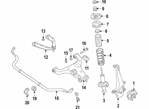 2017 Nissan Titan Front Suspension Components, Lower Control Arm, Upper Control Arm, Stabilizer Bar Washer-Special Diagram for 56113-1LA0A