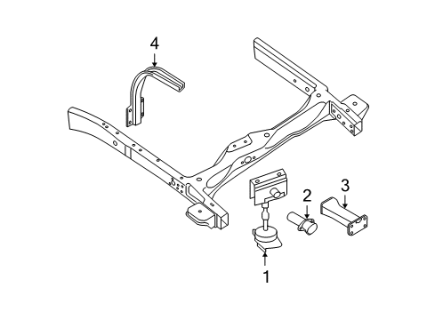 2009 Nissan Pathfinder Spare Tire Carrier Guide-Handle Rod, Spare Wheel Diagram for 57237-EA000