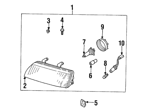 2002 Infiniti G20 Headlamps Screw Hex Head Diagram for 08368-6165G