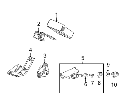 2012 Acura TL Tire Pressure Monitoring Bracket, Left Front Tpms Initiator Diagram for 39366-TK4-A00