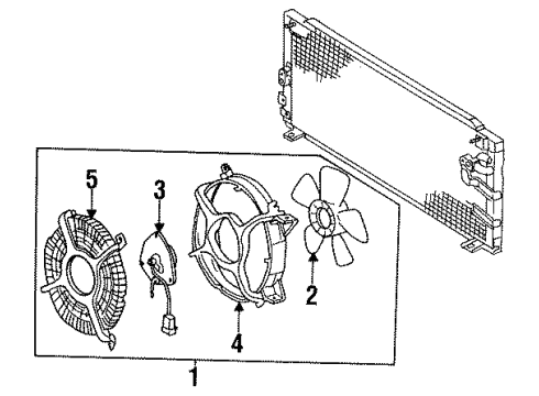 1994 Toyota Tercel Cooling System, Radiator, Water Pump, Cooling Fan SHROUD, Fan Diagram for 88454-16110