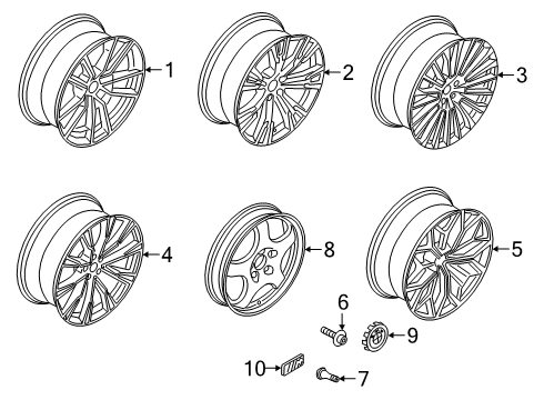 2022 BMW X7 Wheels Disc Wheel Light Alloy Ceriu Diagram for 36108093914