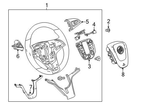 2014 Buick Verano Steering Column & Wheel, Steering Gear & Linkage Steering Wheel Diagram for 13409681