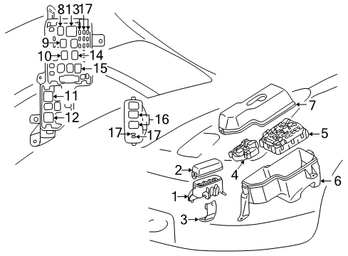 2004 Toyota Celica Powertrain Control ECM Diagram for 89661-20A30