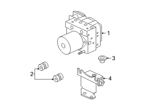 2007 Honda Ridgeline ABS Components Bracket, Modulator Diagram for 57115-SJC-A10