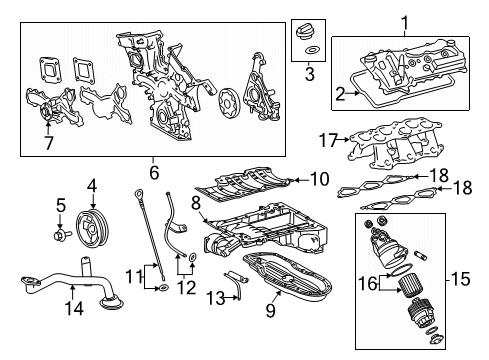 2014 Lexus IS350 Engine Parts, Mounts, Cylinder Head & Valves, Camshaft & Timing, Oil Pan, Oil Pump, Crankshaft & Bearings, Pistons, Rings & Bearings, Variable Valve Timing Cap Assy, Oil Filter Diagram for 12180-21010