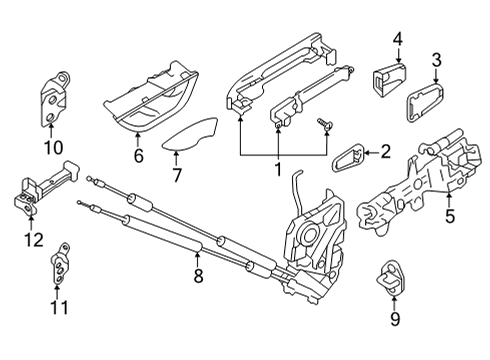 2022 Toyota GR86 Lock & Hardware Handle, Outside Diagram for SU003-08466