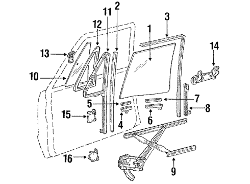 1989 Dodge Raider Door Glass & Hardware, Lock & Hardware Cylinder Door Lock LH Diagram for MB286482