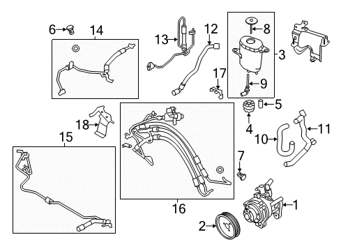 2015 BMW 550i P/S Pump & Hoses, Steering Gear & Linkage Dynamic Drive 2Nd Part Expansion Hose Diagram for 32416795131