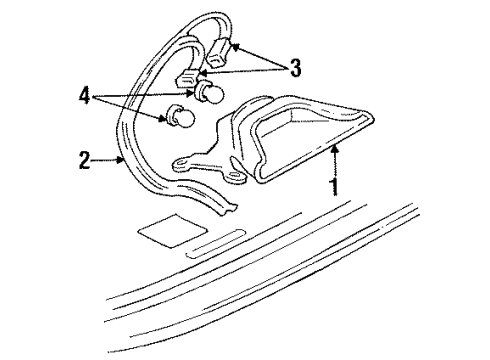 1995 Chevrolet Monte Carlo High Mount Lamps Lamp Asm-High Mount Stop Diagram for 16511926
