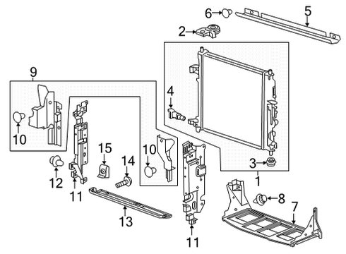 2022 Cadillac CT5 Radiator & Components Radiator Diagram for 84743114