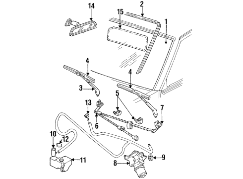 1989 Oldsmobile Cutlass Cruiser Windshield Glass, Wiper & Washer Components, Mirrors & Visors S/Strap-Windshield Accoustic Diagram for 25540623