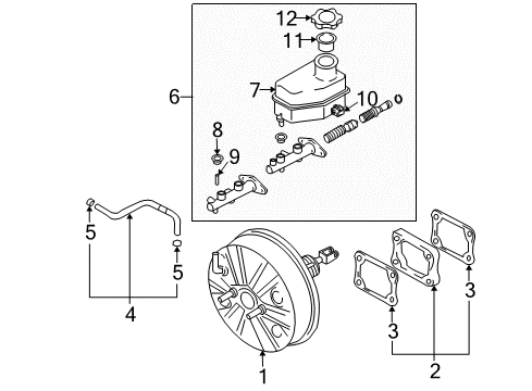 2003 Hyundai Tiburon Hydraulic System Cylinder Kit-Brake Master Diagram for 58501-2CA10