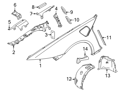 2014 BMW i8 Fender & Components Cover, Wheel Arch, Frontsection, Frontright Diagram for 51717328620