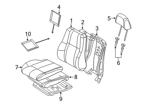 2012 Jeep Grand Cherokee Heated Seats HEADREST-Front Diagram for 1UN78DX9AA