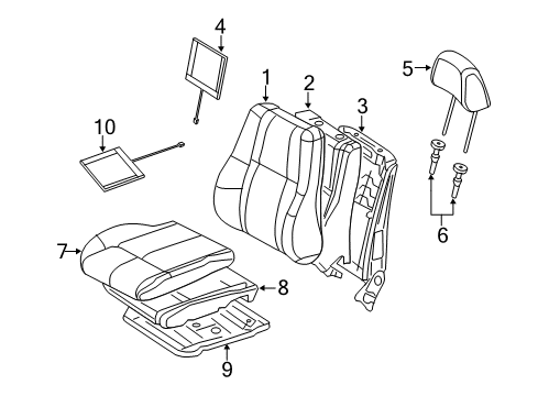2012 Jeep Grand Cherokee Heated Seats Frame-Front Seat Back Diagram for 4610325AN