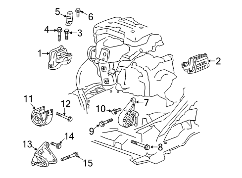 2017 GMC Acadia Engine & Trans Mounting Motor Mount Diagram for 84296870