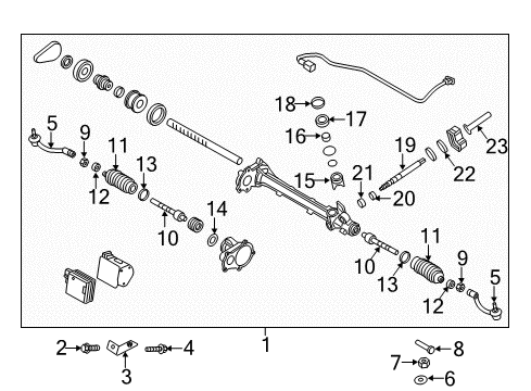 2015 Hyundai Genesis Steering Column & Wheel, Steering Gear & Linkage End Assembly-Tie Rod, RH Diagram for 56820-B1550