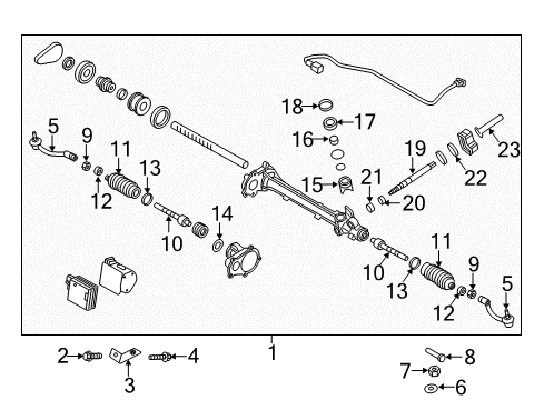 2015 Hyundai Genesis Steering Column & Wheel, Steering Gear & Linkage End Assembly-Tie Rod, LH Diagram for 56820-B1500