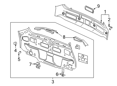 2011 Chevrolet Volt Rear Body Panel Reinforcement Diagram for 20781574
