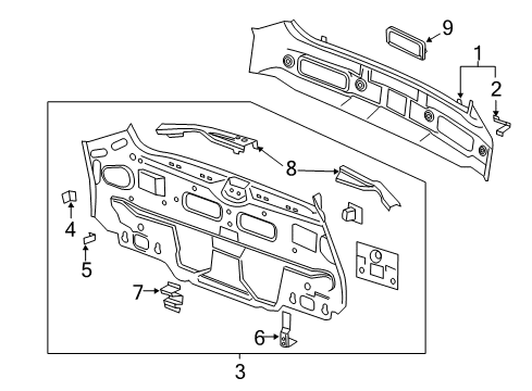 2011 Chevrolet Volt Rear Body Inner Panel Lower Bracket Diagram for 20981125