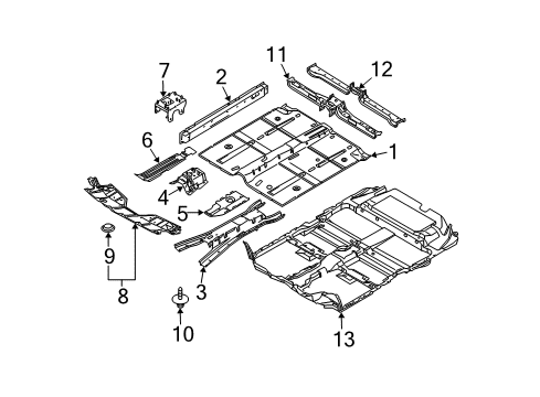 2007 Nissan Murano Floor & Rails Floor-Front Diagram for 74312-CA030