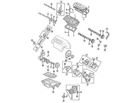 2006 Honda Accord Engine Parts, Mounts, Cylinder Head & Valves, Camshaft & Timing, Variable Valve Timing, Oil Pan, Oil Pump, Balance Shafts, Crankshaft & Bearings, Pistons, Rings & Bearings Rubber Assy., Engine Side Mounting (AT) Diagram for 50820-SDB-A01