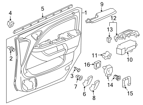 2009 Honda Odyssey Power Seats Switch Assembly, Remote Control Mirror Diagram for 35190-SHJ-A21