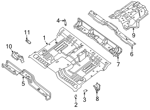 2018 Nissan NV1500 Pillars, Rocker & Floor - Floor & Rails Floor Assy-Front Diagram for 74312-1PA0A