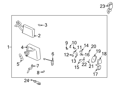 2004 Hyundai Tiburon Air Conditioner Core & Seal Assembly-Heater Diagram for 97138-2C000