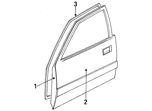 1992 Nissan Stanza Front Door MOULDING Assembly Front Door Outside LH Diagram for 80821-55E00