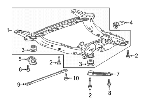 2021 Buick Envision Suspension Mounting - Front Rear Support Diagram for 84389635