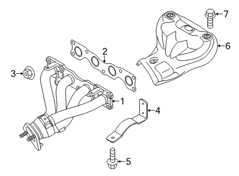 2015 Hyundai Elantra Exhaust Manifold Exhaust Manifold Catalytic Assembly Diagram for 285102E410
