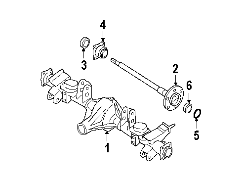 1995 Nissan Pathfinder Axle Housing - Rear Nut-Lock, Rear Axle Bearing Diagram for 43231-42G00
