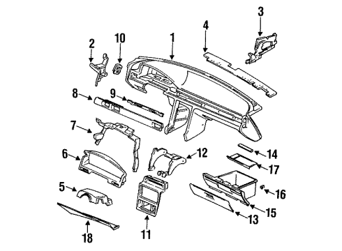 1992 Acura Vigor Instrument Panel Switch Assembly, Hazard Diagram for 35510-SL5-A02