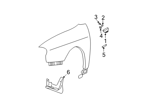 2004 Hyundai Sonata Exterior Trim - Fender Moulding-Fender Waistline, RH Diagram for 87714-3D000