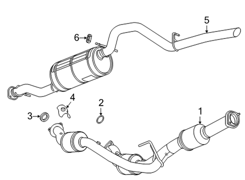 2021 GMC Sierra 3500 HD Exhaust Components Converter Shield Diagram for 84683021