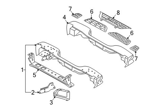 2003 Chevrolet Avalanche 2500 Rear Bumper Step Pad Diagram for 12335683