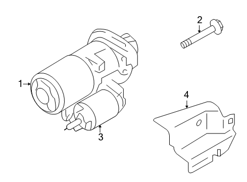 2014 Nissan GT-R Starter Standard Hardware Diagram for 081A1-0451A