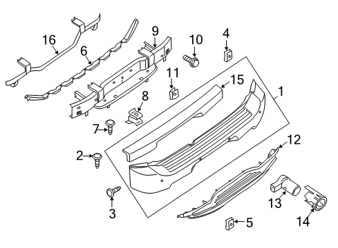 2005 Infiniti QX56 Sonar System Clip-Metal Diagram for 46206-7S000