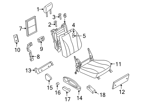 2006 Infiniti Q45 Front Seat Components Cushion Complete-Front Seat R Diagram for 873A2-CW51C