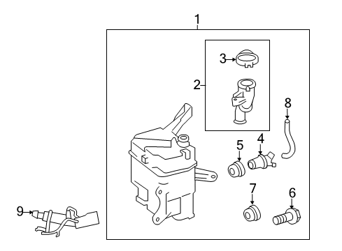 2016 Lexus CT200h Wiper & Washer Components Jar, Washer, A Diagram for 85315-76100