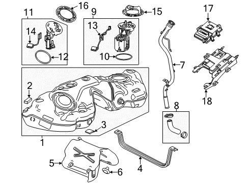 2015 Cadillac ATS Fuel System Components Filler Pipe Diagram for 23452932