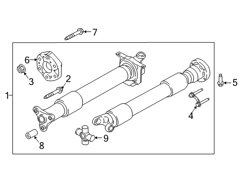 2015 Ford Mustang Drive Shaft - Rear Drive Shaft Assembly Rear Bolt Diagram for FR3Z-4B496-B