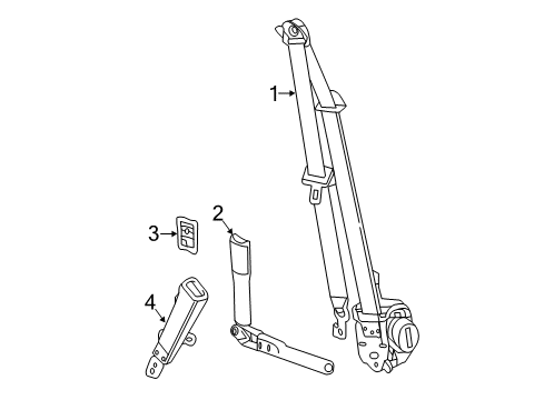 2019 Chevrolet Bolt EV Seat Belt Latch Diagram for 42689454