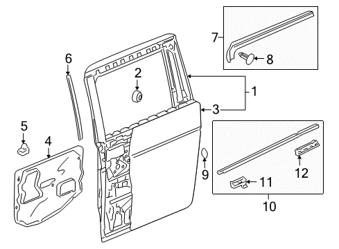 2005 Honda Odyssey Side Loading Door - Door & Components Seal, R. Diagram for 72821-SHJ-A10