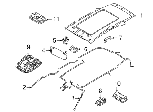 2021 Kia Sorento Interior Trim - Roof Lamp Assembly-Luggage Co Diagram for 92620C5100GYT